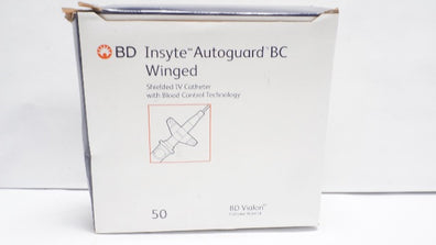 BD 382612 Insyte Autoguard BC Winged Shielded IV Cath. 24GAx0.75inch - Box of 50
